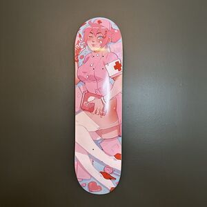 Fakku x‎ Emi Pink Haired Anime Nurse Manga Skateboard Deck Wall Hanging 8.5